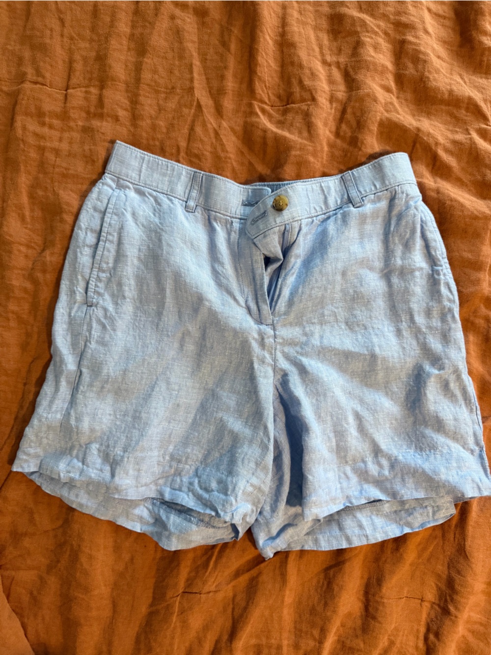 J. Crew Light Blue Linen-Blend Women's Bermuda Shorts